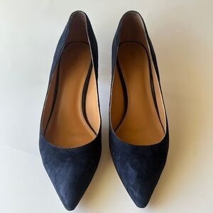 J. McLaughlin Blue Heels Sleek Suede Design